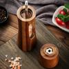 Salt and Pepper Grinder Set 8 Inch Wooden Mills with Storage Base Adjustable Ceramic Steel Core Spice Shakers Manual Grinder