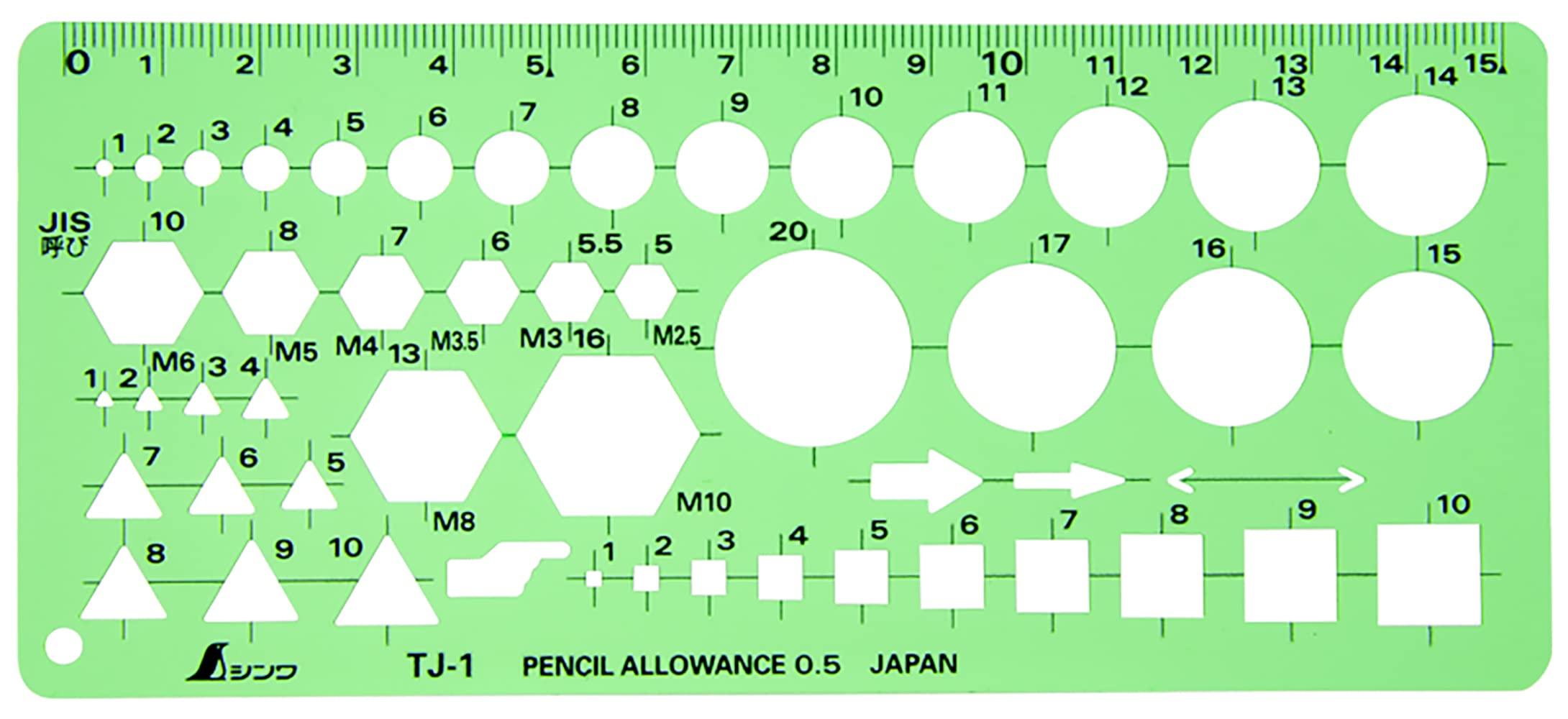 

Shinwa Sokutei Template Bolt Nut Ruler 66026