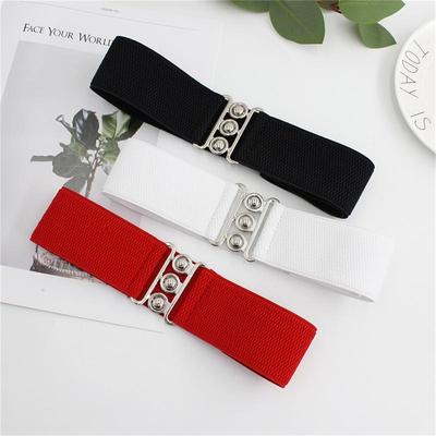 Korean Style Buckle Elastic Wide Belt Wide Cummerbund Strap Belt Waist Female Women Accessories