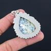 Pear Dendrite Opal Stone Sterling Silver Daughter Handmade Wedding Bezel Pendant