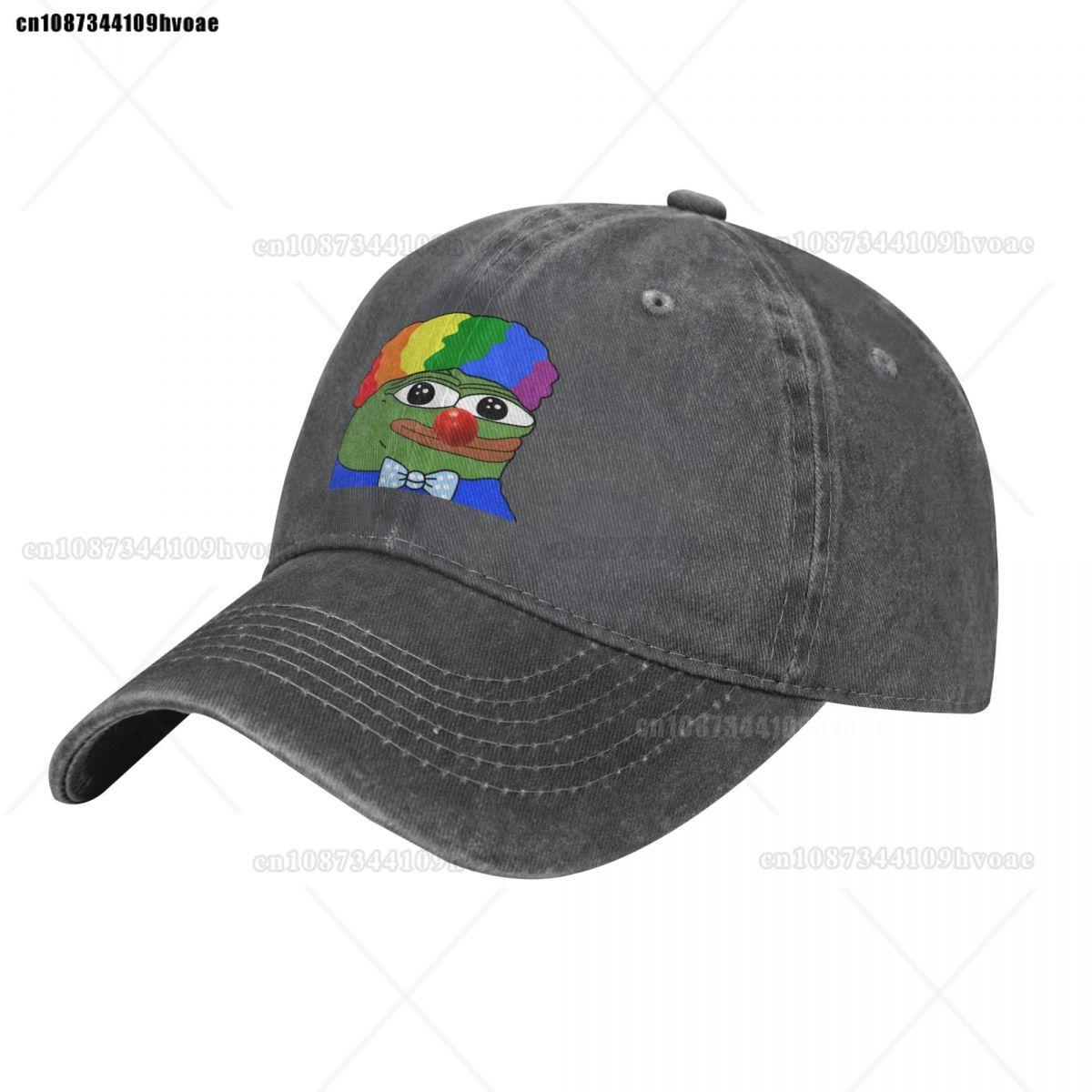 

Casual Pepe The Frog Clown Dank Meme Baseball Caps Unisex Style Distressed Cotton Headwear Outdoor Activities Fit Hats Cap One Size темно-сірий