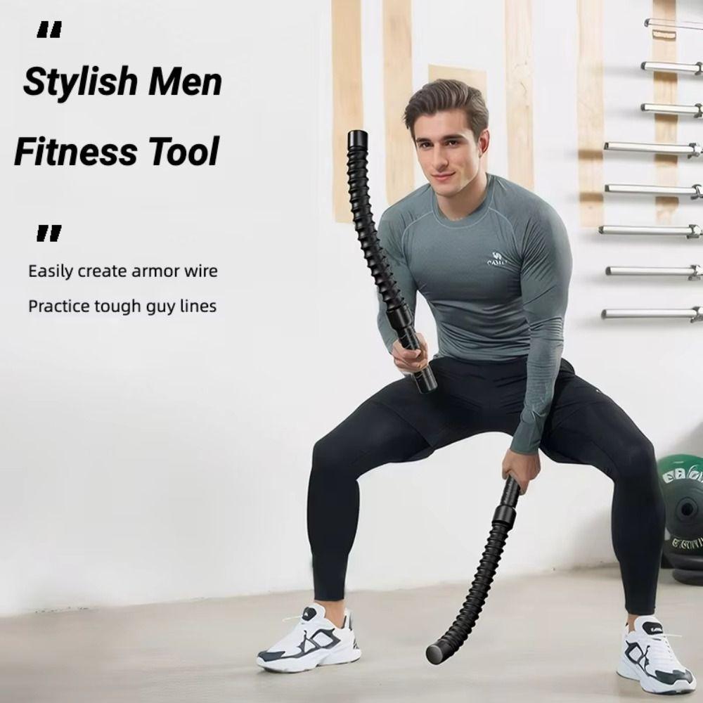 Non Slip Cordless Battle Rope Stainless Steel Fitness Stick  Fitness Equipment