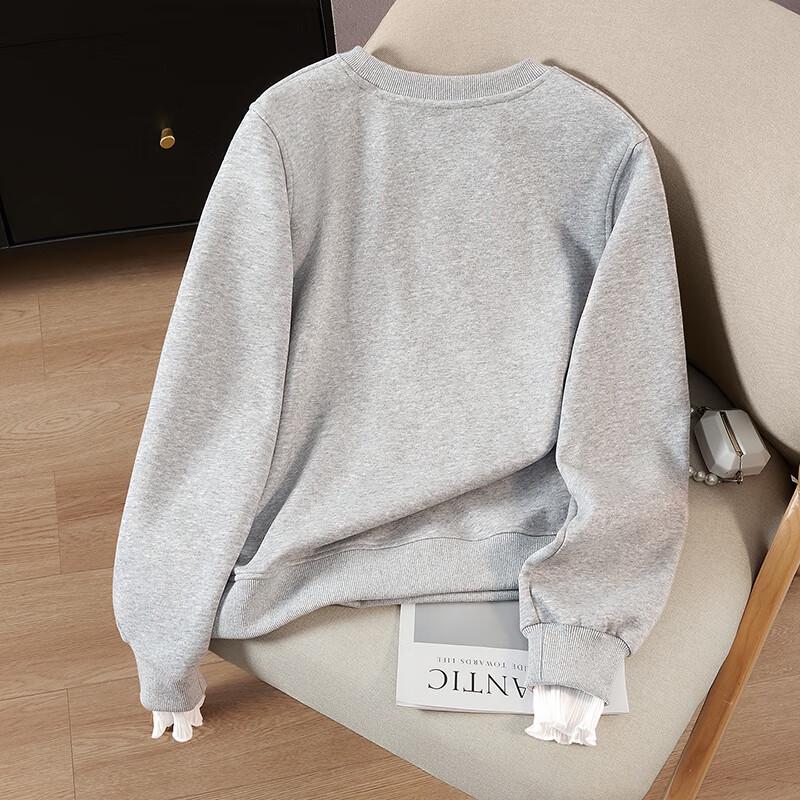 Tachi Women's Elegant Floral Print Loose Drop Shoulder Sweatshirt