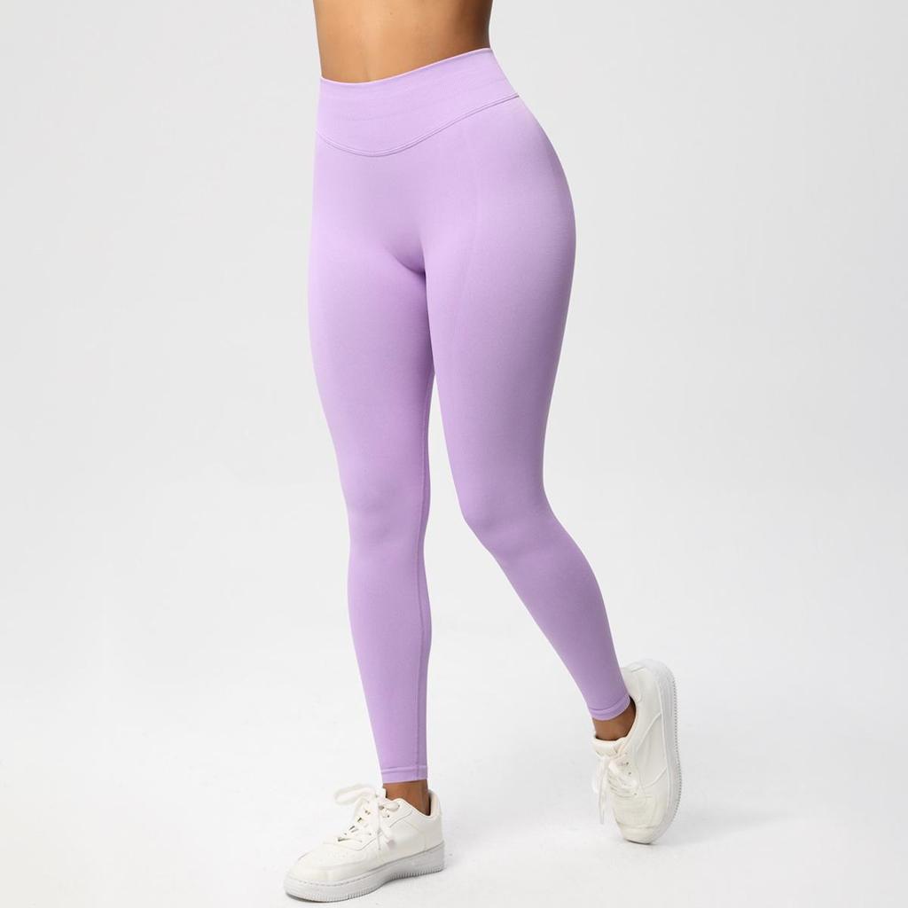 Pantalon de Yoga Fitness Sans Couture Taille Basse: Leggings push-up, moulants, haute performance.