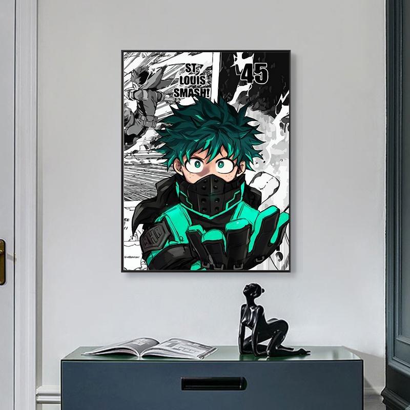 Japan Manga My Hero Academy Decu Poster Canvas Painting Bnha Midoriya Izuku Wall Painting for Living Room Decoration At Home