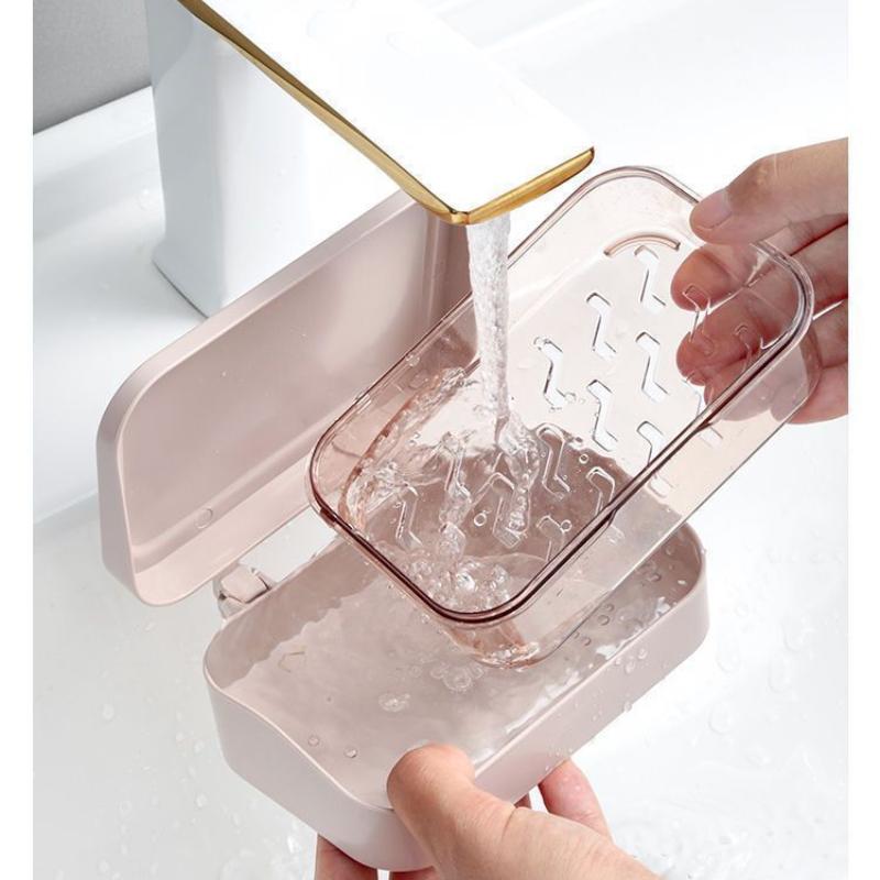 Creative Clamshell Soap Box Simple Transparent Plastic Drain Box Household Dormitory Soap Box Toilet Balcony Bathroom Baños