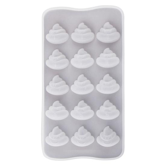 Silicone Molds for Cake Toppers Funny Poop Chocolate Mold, 15 Cavity Baking Tray, Non-stick Heat DIY Fondant Decorating Tools Resistant Dessert