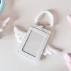 PU Leather Kpop Photocard Holder 2 Card Slot Photo Display Credit ID Card Protective Case Angel Wings Keychain Card Bag