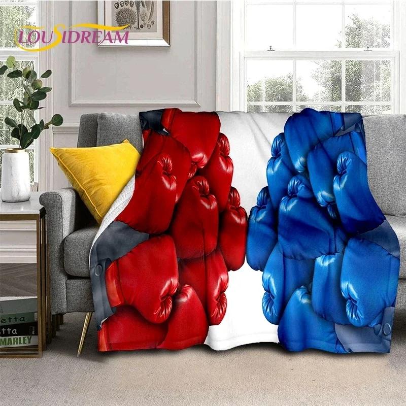 Guantoni da Boxe Pugile Combattimento Cartone Animato Morbida Coperta di Flanella per Letti Camera da Letto Divano Picnic, Coperta Plaid per Coprire Tempo Libero all'Aperto Regalo