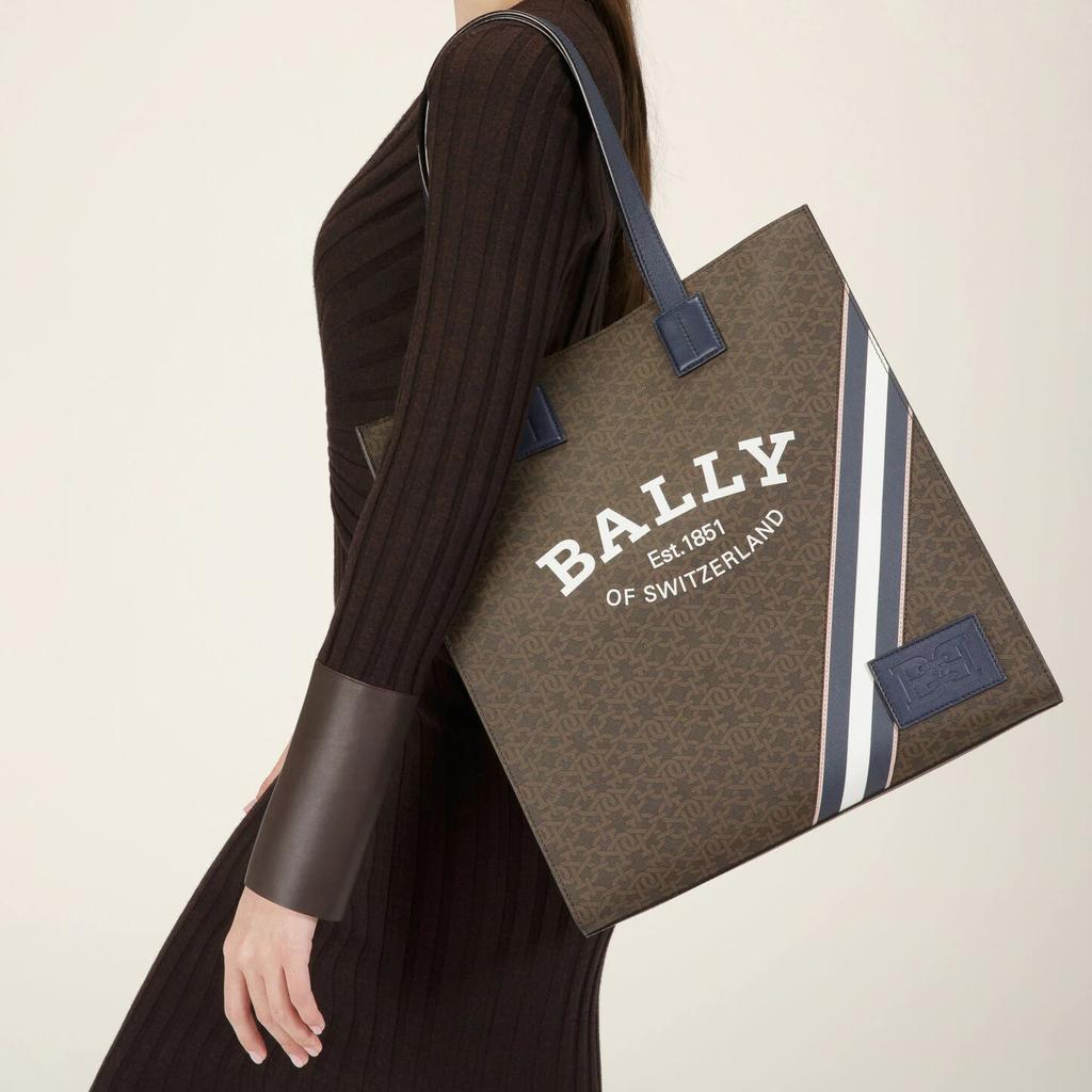 Bally Crystalia Commuter Fashion Classic Monogram Print Tote Bag Women Tote Bags Brown 6301348