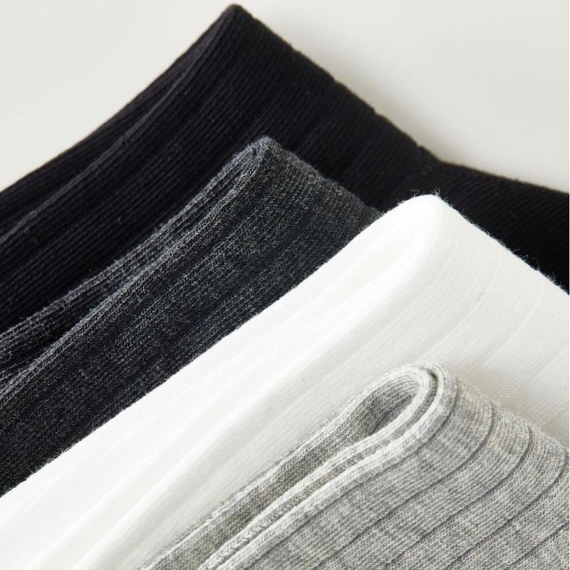 Coton Peigné Été Fin Couleur Unie Polyvalent, Simple et Respirant, Chaussettes Blanches Style Ballerine pour Femmes, Mi-mollet