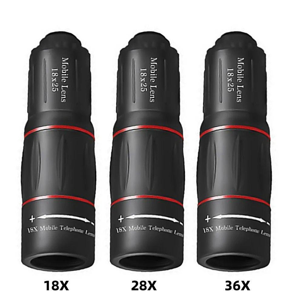 1Set New Clip-On Mobile Phone Camera Lens Zoom 18/28/36X Telephoto Lens Monocular Telescope for Camping Sports