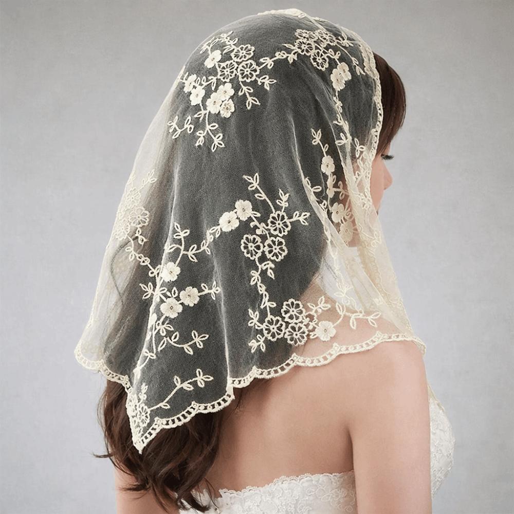 Cape Lace Scarf Veil Headband Cloak Flower Scarves Lace Shawl Lace Triangle Scarf Travel