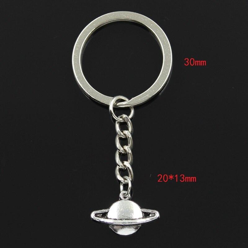 

Модный брелок для ключей 30 мм, металлический брелок для ключей, ювелирные изделия, антикварное покрытие, Сатурн, планета, искра, 20x13 мм, кулон серебряный