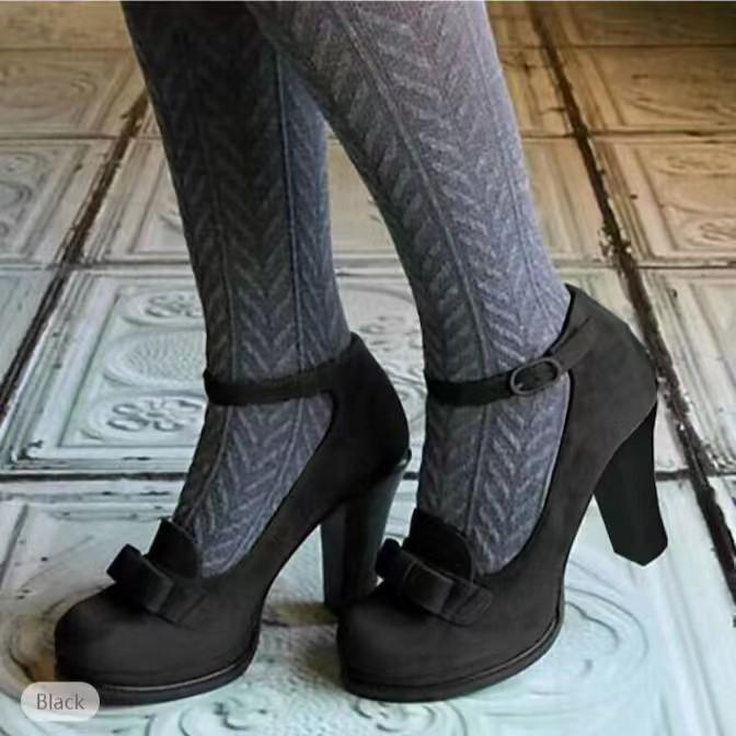 Large size 34-43 Elegant Strap Bows High Heels Women Pumps Shoes Casual Party Office Wedding Shoes Lady Dress Pump Comfortable