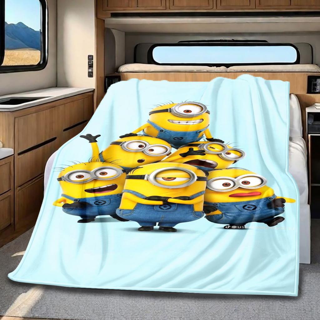 The Minions Sunflower Adventure Blanket Is Suitable for Beds, Sofas, and Various Other Occasions, Making It A Perfect Gift.
