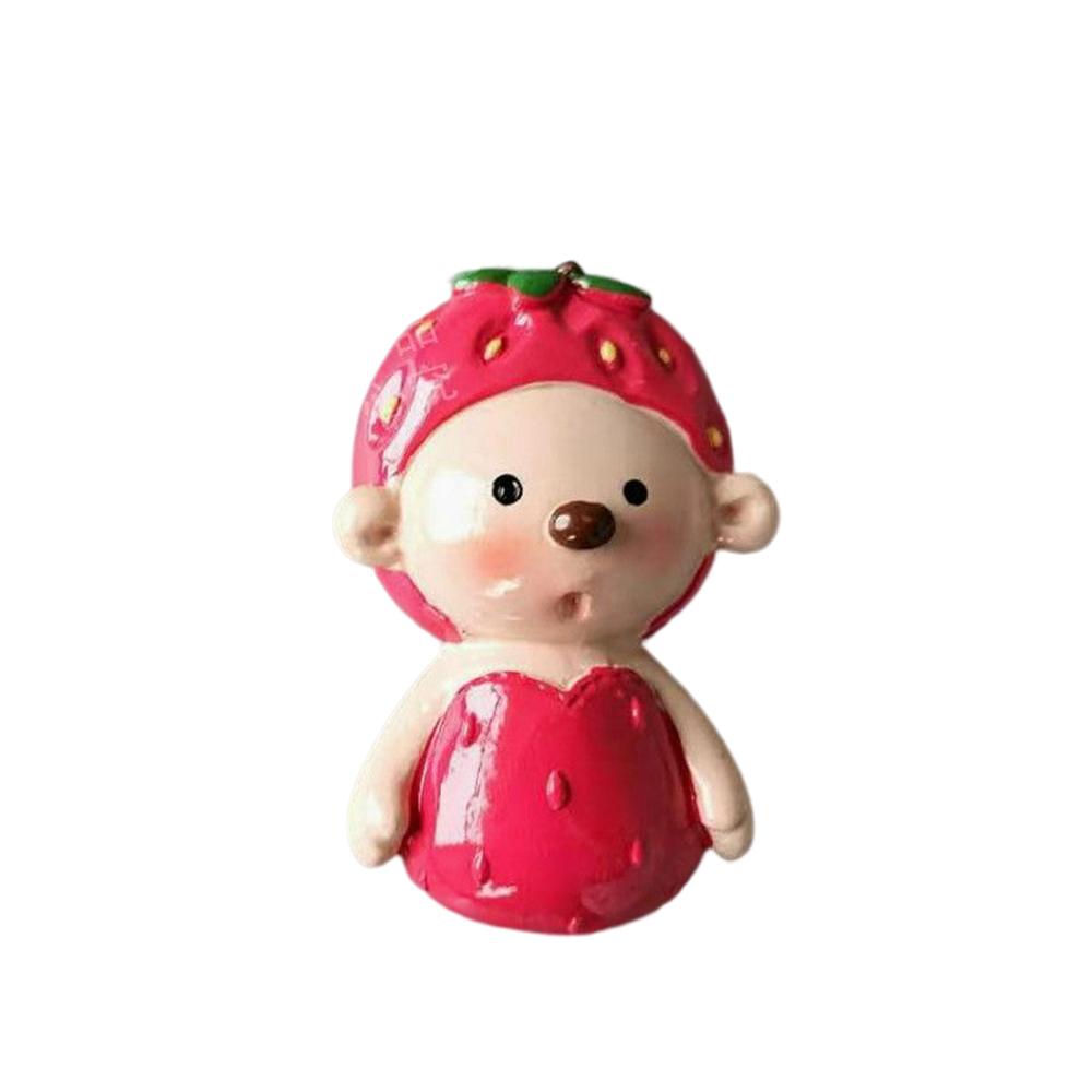New Cartoon Cute Fruit Doll 3D Resin Refrigerator Stickers Strawberry Watermelon Orange Pear Home Kitchen Decoration Gifts