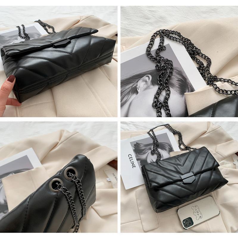 Casual Chain Crossbody Bags For Women Fashion Simple Shoulder Ladies Designer Handbags PU Leather Messenger Bags