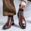 Leather Low Top Shoes Men Luxury Brand Chelsea Male Boots Pointed Toe Men's Business Boots New Arrival Men Casual Shoes
