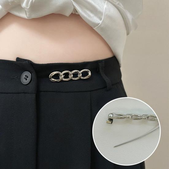 3Pcs Waist Button Adjustable 4-in-1 No-Sew Waist Buckle Alloy Waist Tightener for Jeans Skirts Sleeves Fits Most Waistbands