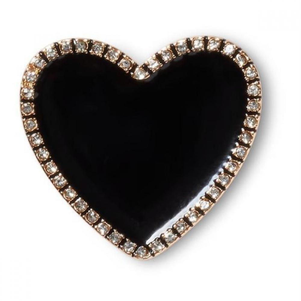 

Crocs Gold Black Heart Jibbitz Shoe Decoration Accessories one/free