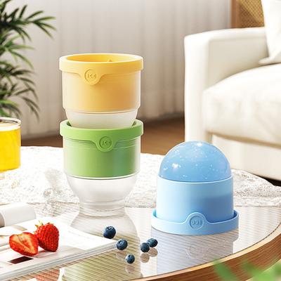 4 Stück Silikon Eisballform Rund Eiswürfelbehälter BPA-frei Leichte Entnahme Kugel-Eisbereiter für Whiskey Cocktails