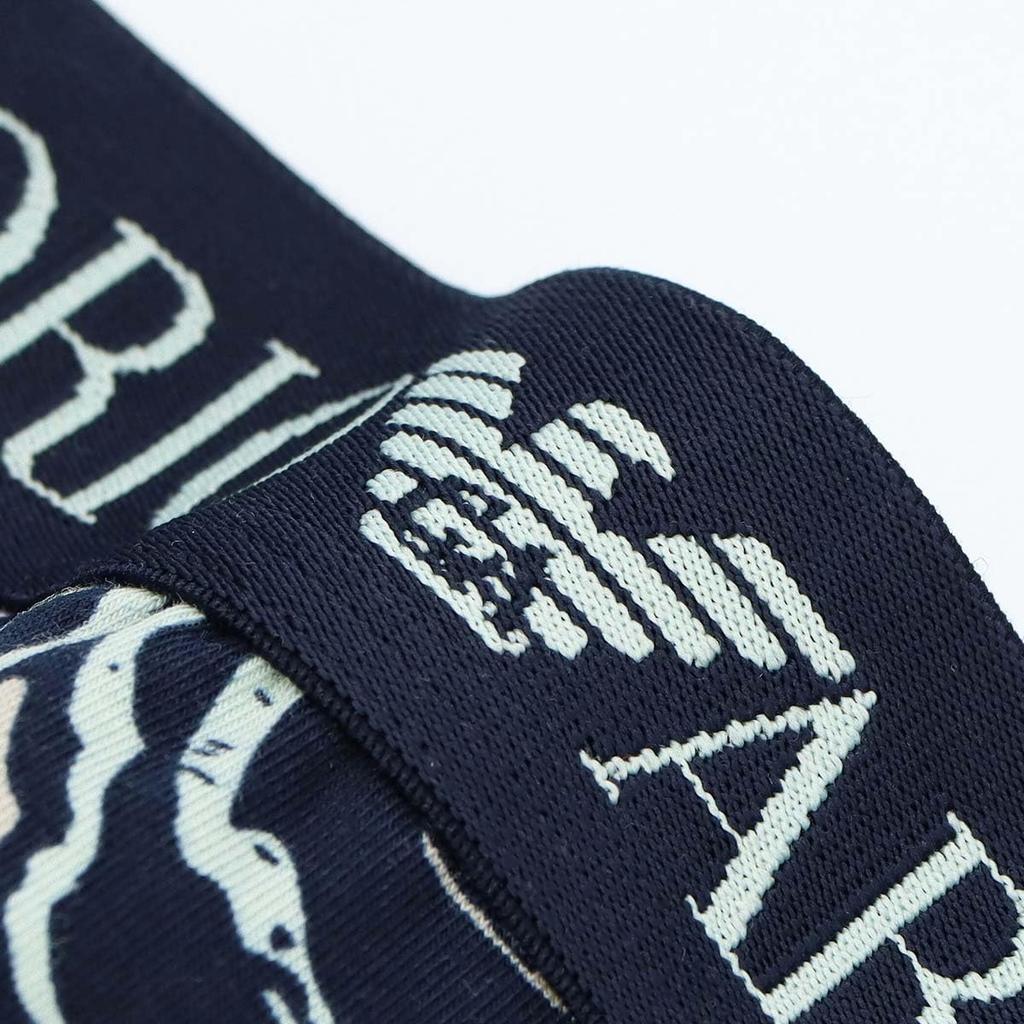 Emporio Armani Classic Pattern Mix Boxer Shorts, Front Closure, EU Size, Men's, Navy, 54045049