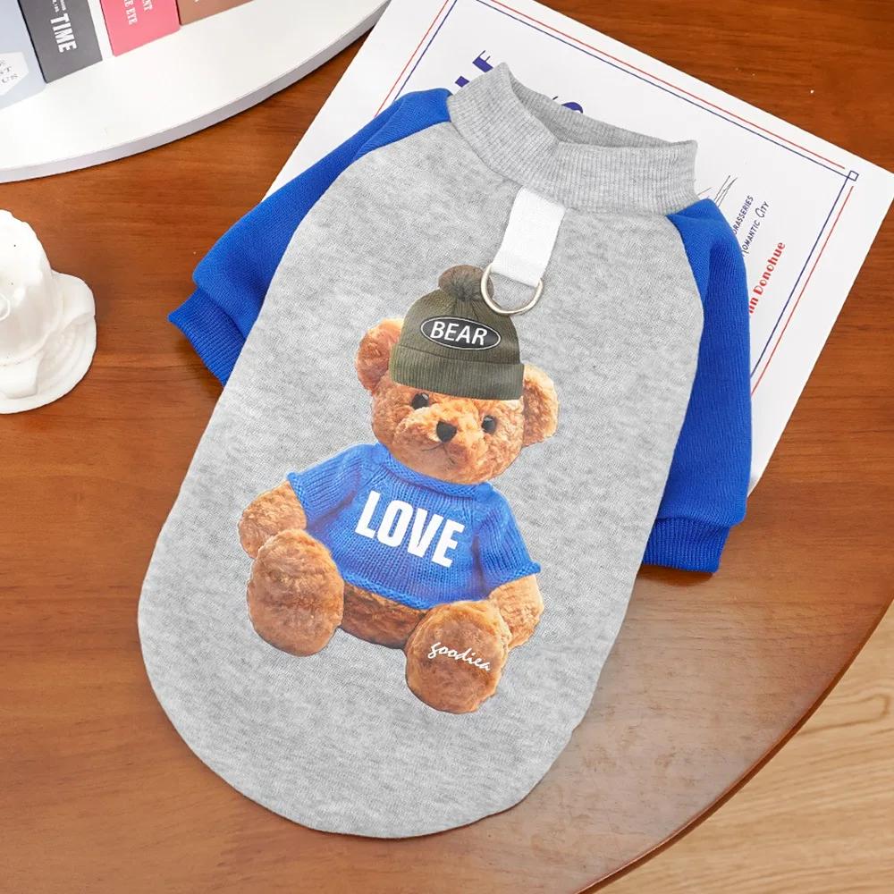Winter Fleece Warm Big Dog Clothes Cute Cartoon Bear Pet Hoodie For Large Dogs Pullovers Costumes for Labrador Retriever XXL-6XL