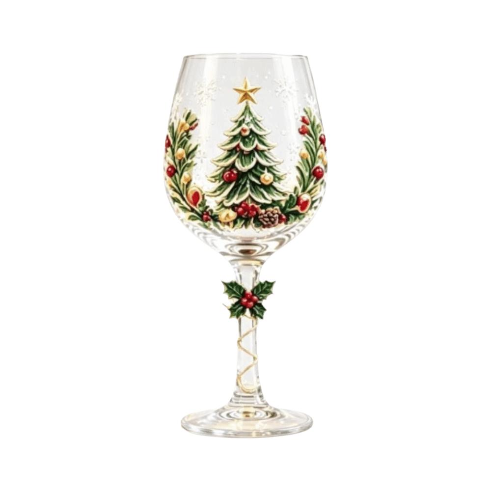Glassware Santa Claus Christmas Wine Glass Elk Transparent Glass Goblet Snowman 3D Creative Tall Glass Christmas