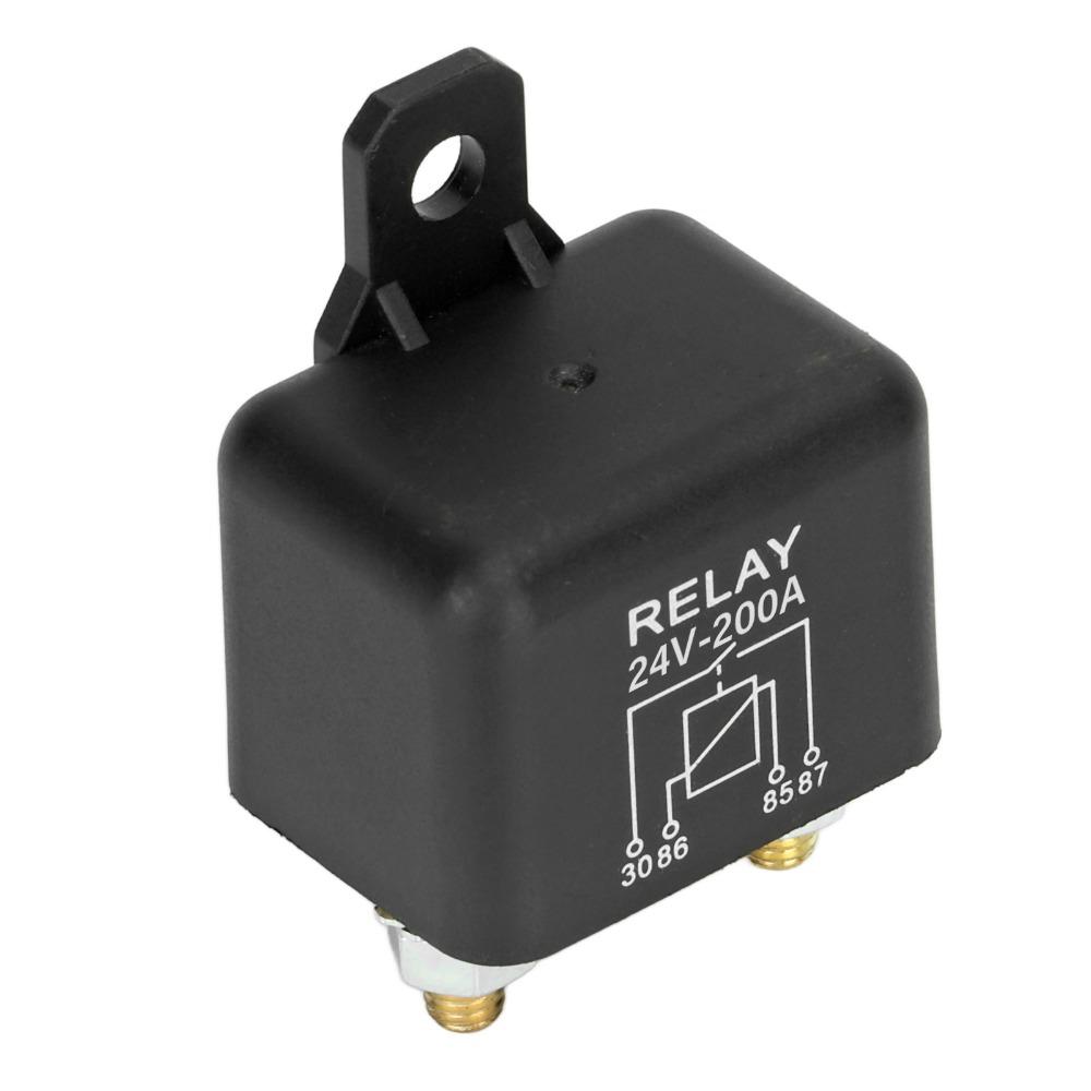 200A 24V Car Start Relay High Current 4 Pin 24V 200A Relay Brass Coil Normally Open Vehicle Starter Relay Forklift