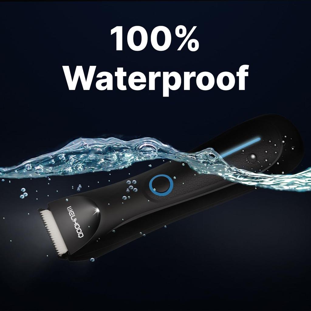 Menhood Grooming Trimmer Mini | Rasatura delle parti intime del corpo per uomo | Ricaricabile | Senza fili | Impermeabile | Torcia LED | Fino a 90 minuti di autonomia | Protettivo per la pelle