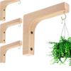 1/2pcs Natural Wood Wall Plant Hangers Lanterns Wind Chimes Hanging Plant Bracket Wooden Wall Mounted Flower Pot Hook