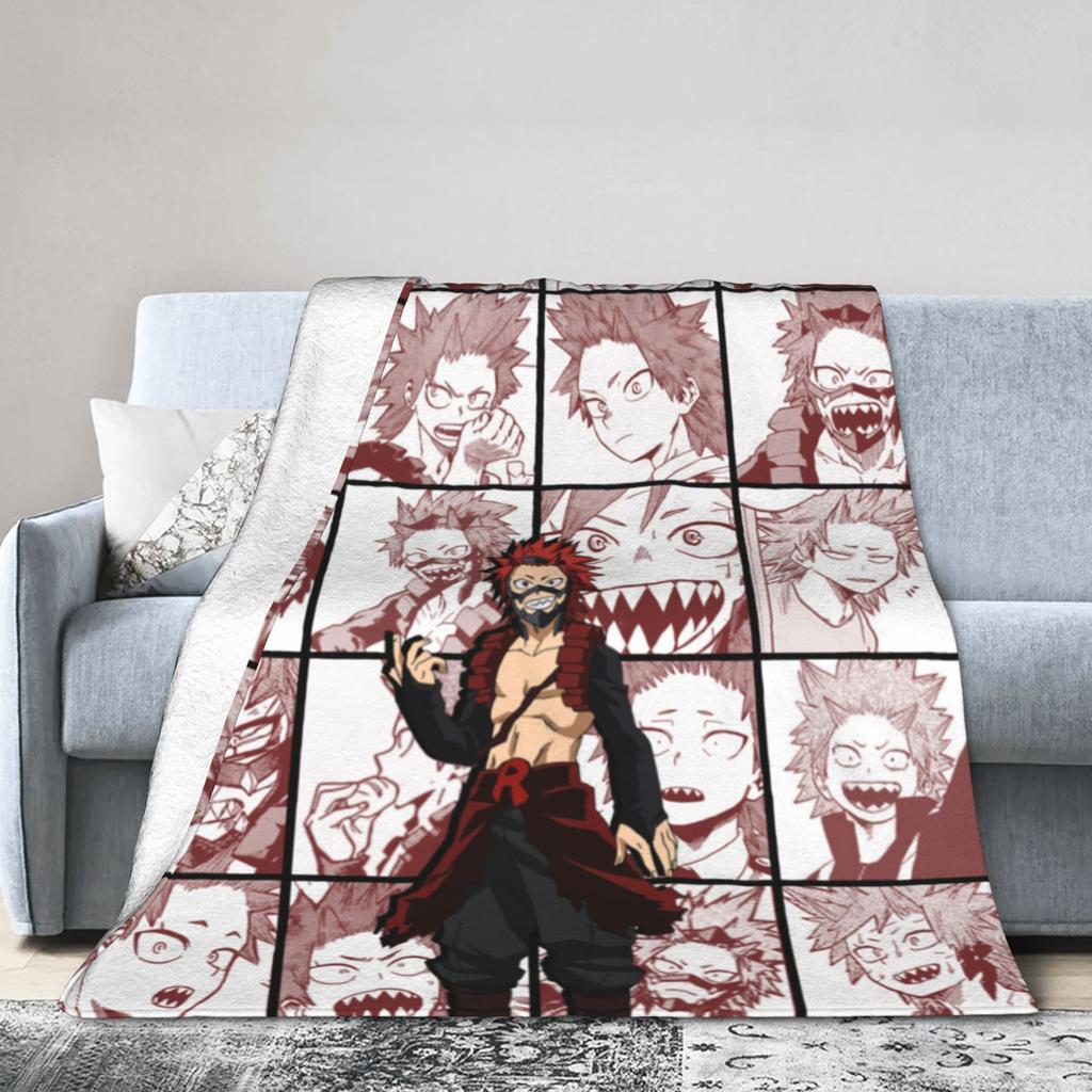 Uraraka Ochako Collage Knitted Blankets Academy Anime Manga Throw Blankets Summer Air Conditioning Ultra-Soft Warm Bedspreads