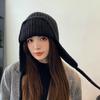 Ørebeskyttelse Strikkelue Vinter Varm Kuldebestandig Flylue Ensfarvet Ull Heklet Luer Koreansk Dame Beanie