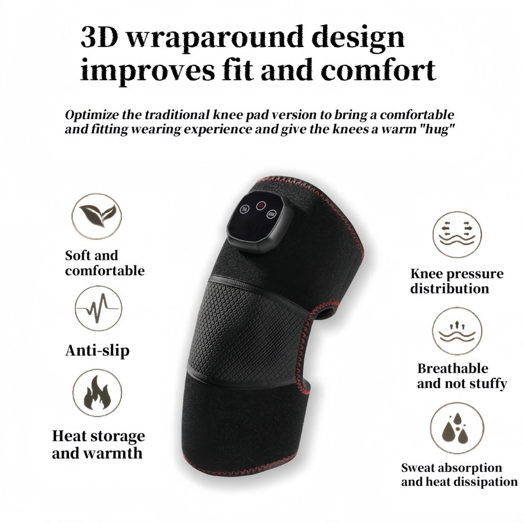 YOSYO knee heating pad is used to relieve pain. The knee massager has heating and vibration functions to keep the knee warm. The
