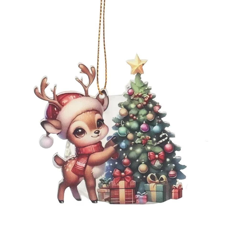 

Cartoon Christmas Tree Pendants Snowman Car Haning Pendants Festival Gift Style 5