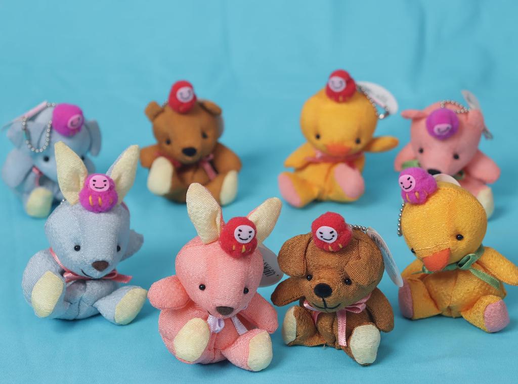 Shinada Beanbag Plush Toy Set of 8 (Mini Size, Animal Mascot, Lucky Charm)