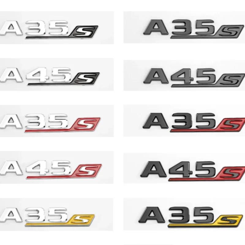 3d ABS red and black S logo A35S A45S letter badge sticker is suitable for Mercedes-Benz A45S AMG W176 W177 automotive supplies.