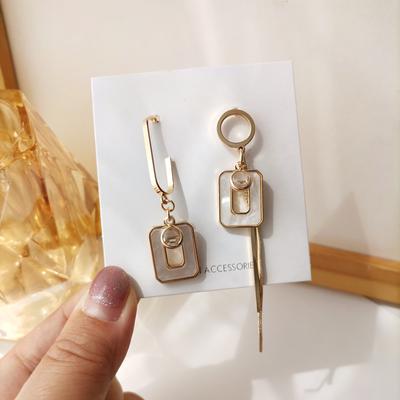 Brincos de Declaração de Moda Agulha de Prata 925 Design Cor Dourada Brincos Pendentes Assimétricos Para Menina Senhora Presentes