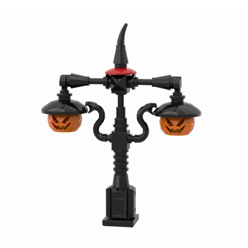 MOC Halloween Ornament Pumpkin Tree Grave Bone Bench Building Blocks Toys for Children Friends Christmas Kids Halloween Gifts