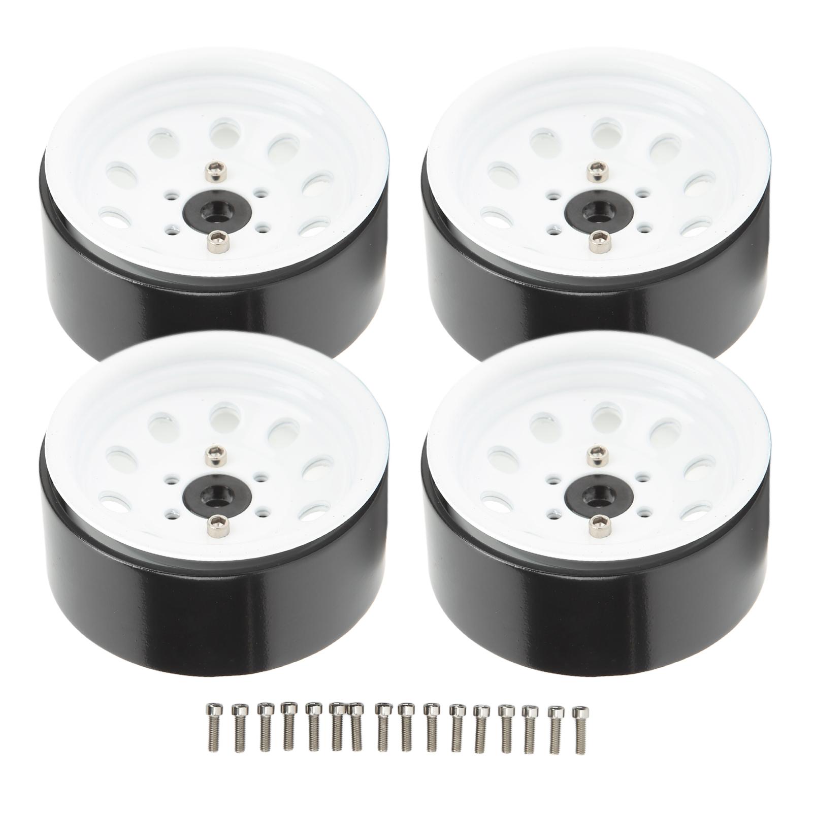 

4PCS RC Beadlock Wheel Hub 1.9in Iron Wear Resistant Reusable RC Wheel Hub for Replacement White білий