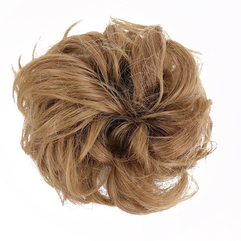 Messy Hair Bun Extensions Rubber Band Synthetic Hair Extension Curly Wavy Messy Synthetic Chignon Scrunchy Updo Hairpiece For Women Girls
