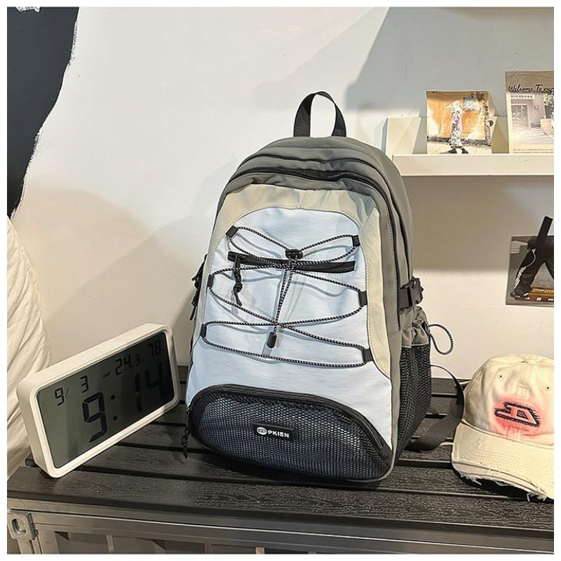 High Value Casual Retro Backpack Junior High School Students Contrasting Colors Lightweight Travel Backpack