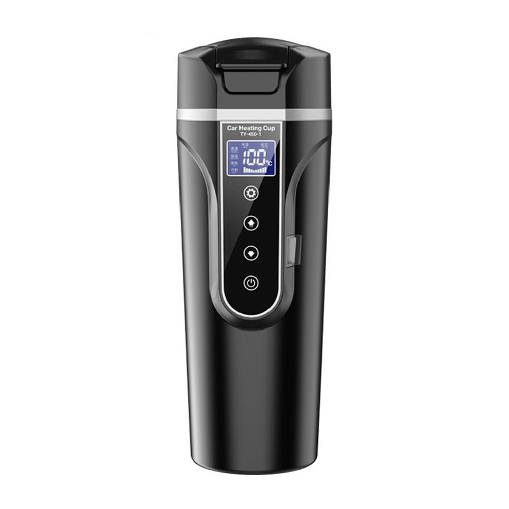 450ml Vehicle Heating Water Cup Fast Heating Digital Display for Vehicle Trucks Electric Heating Insulation Cup Auto Accessories