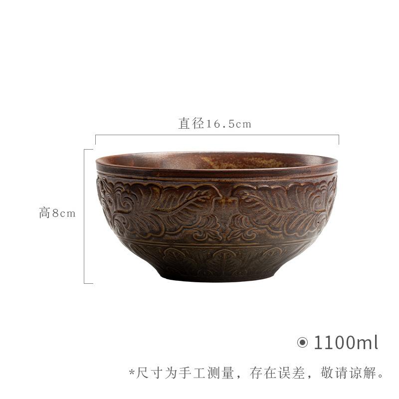 

Bizen Pottery Engrave Flower Jianshui Japanese Tea Wash Writing-brush Washer Tea Residue Bucket Chaxi Tea Ceremony Equipment