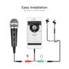 Wired Condenser Microphone Audio 3.5mm Studio Mic Vocal Recording KTV Karaoke Mic with Stand for PC Phone