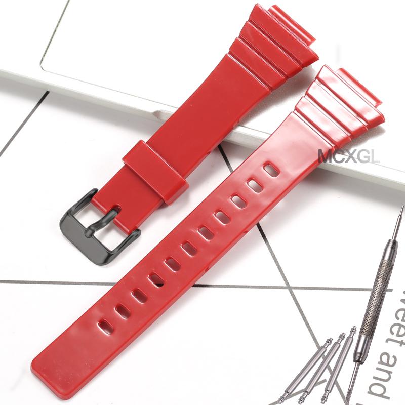 Pryskyřičný řemínek na hodinky pro Casio W-215H W215H W-217H F105W F108WH Náhradní řemínek 18mm Vodotěsné sportovní hodinky Příslušenství