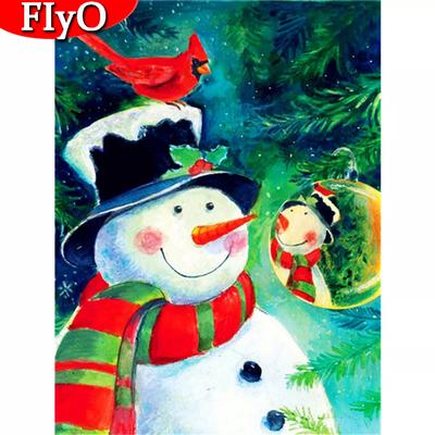 Pittura Diamante 3D Pieno Quadrato Rotondo Trapano Pupazzo di Neve di Natale Uccello Artigianato Ricamo Diamante Paesaggio Decorazione Casa