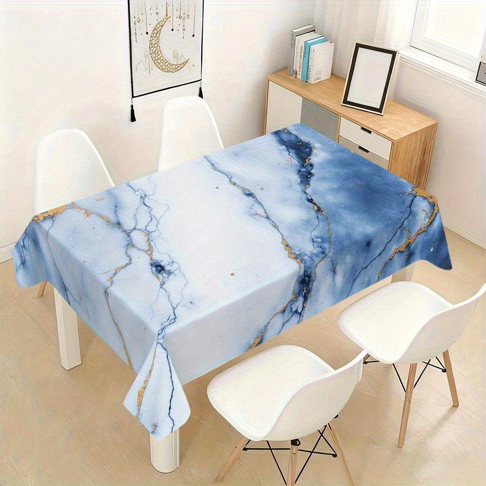 1pc Tablecovers Blue And White Background Golden Pattern Soft And Fashionable Suitable for Dining Tables, Coffee Tables, Writing Desks, And Picnic/Out