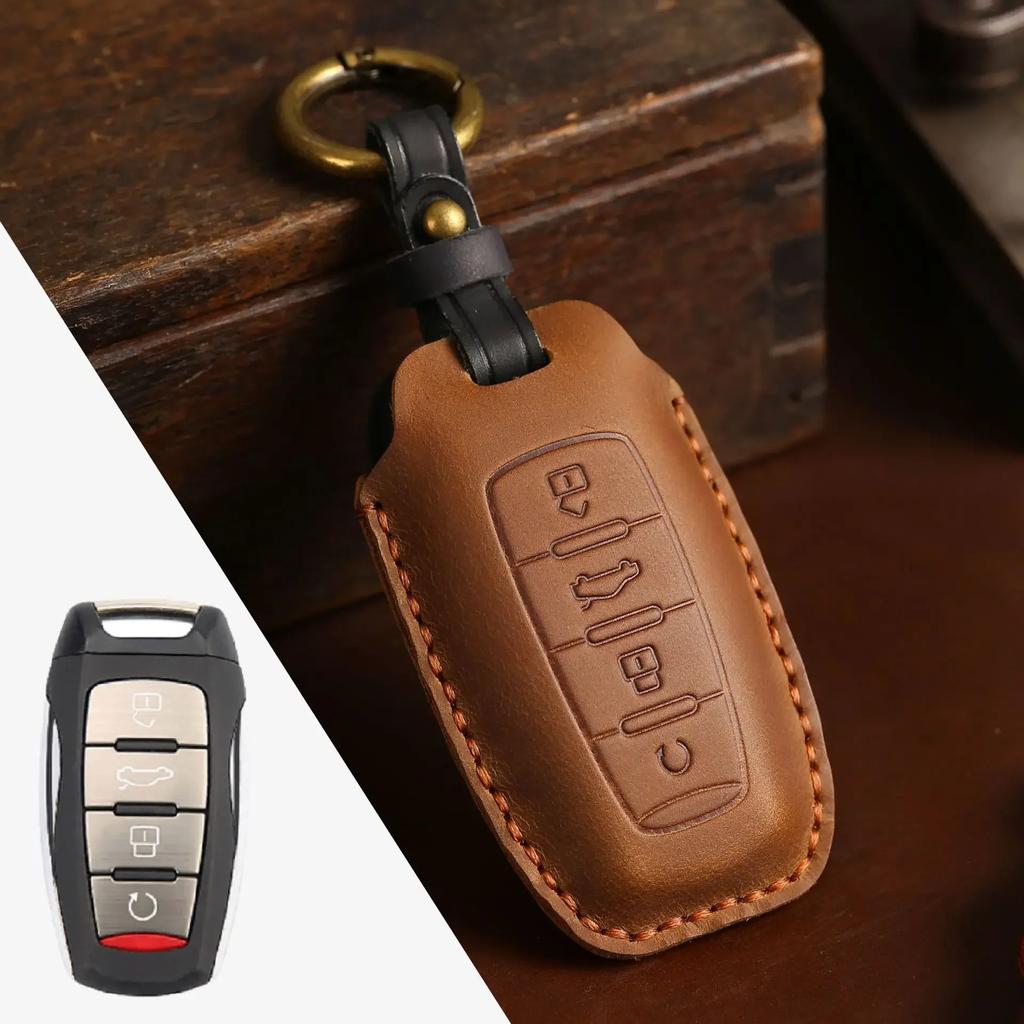 Car Key Case Keychain Accessories for Great Wall Haval/Hover H6 H7 H8 H4 H9 F5 F7 H2S Remote Leather Cover Protector Shell Set